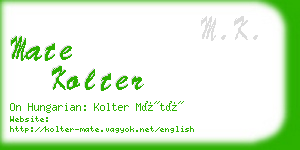 mate kolter business card